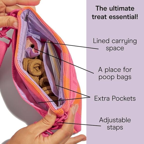 Isaac Mizrahi x Wild One Pink and Orange bag , Treat Pouch Recycled Knit - Picture 5 of 8